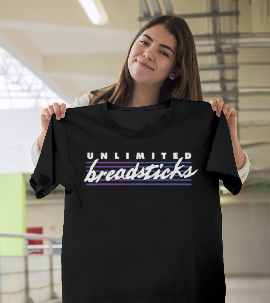 Unlimited Breadsticks Unsolved 2026 Purple Blue Stripes T-Shirt