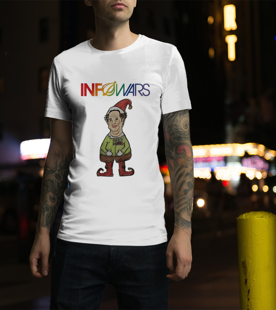 Infowars Elf Christmas Holiday Alex Jones Festive T-Shirt