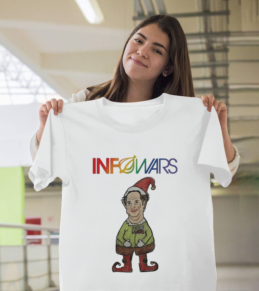 Infowars Elf Christmas Holiday Alex Jones Festive T-Shirt
