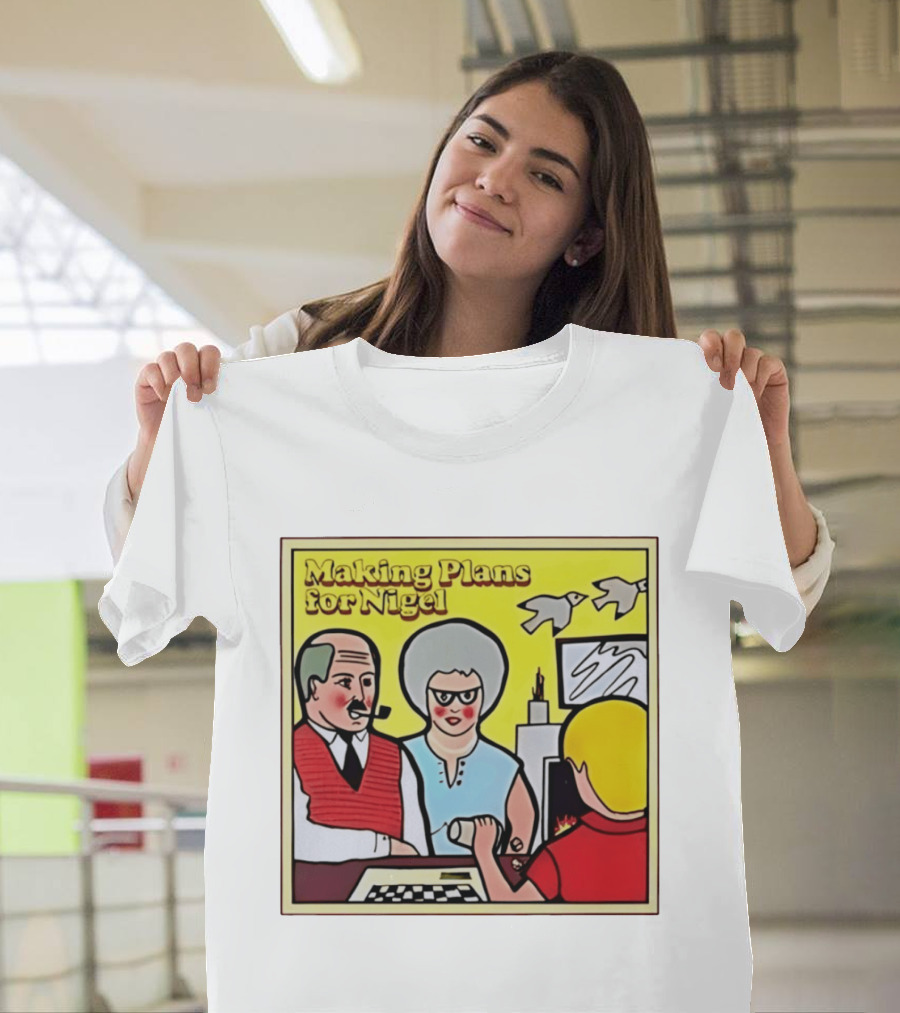 Making Plans For Nigel XTC New Wave English Rock Scene Yellow Background Birds Family T-Shirt