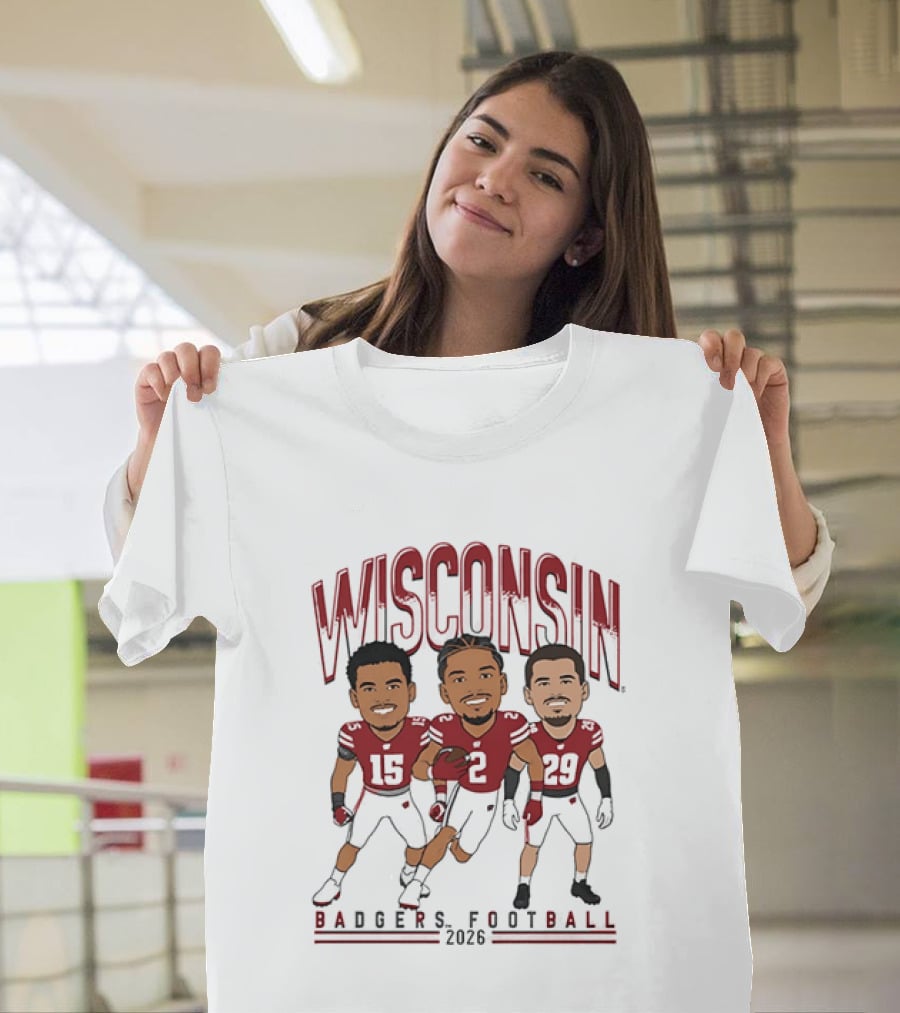Wisconsin Badgers Football 2026 Players Caricature Team Spirit T-Shirt