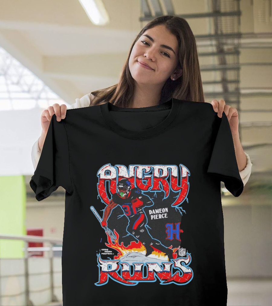Angry Runs Dameon Pierce Houston Texans NFL 2024 T-Shirt