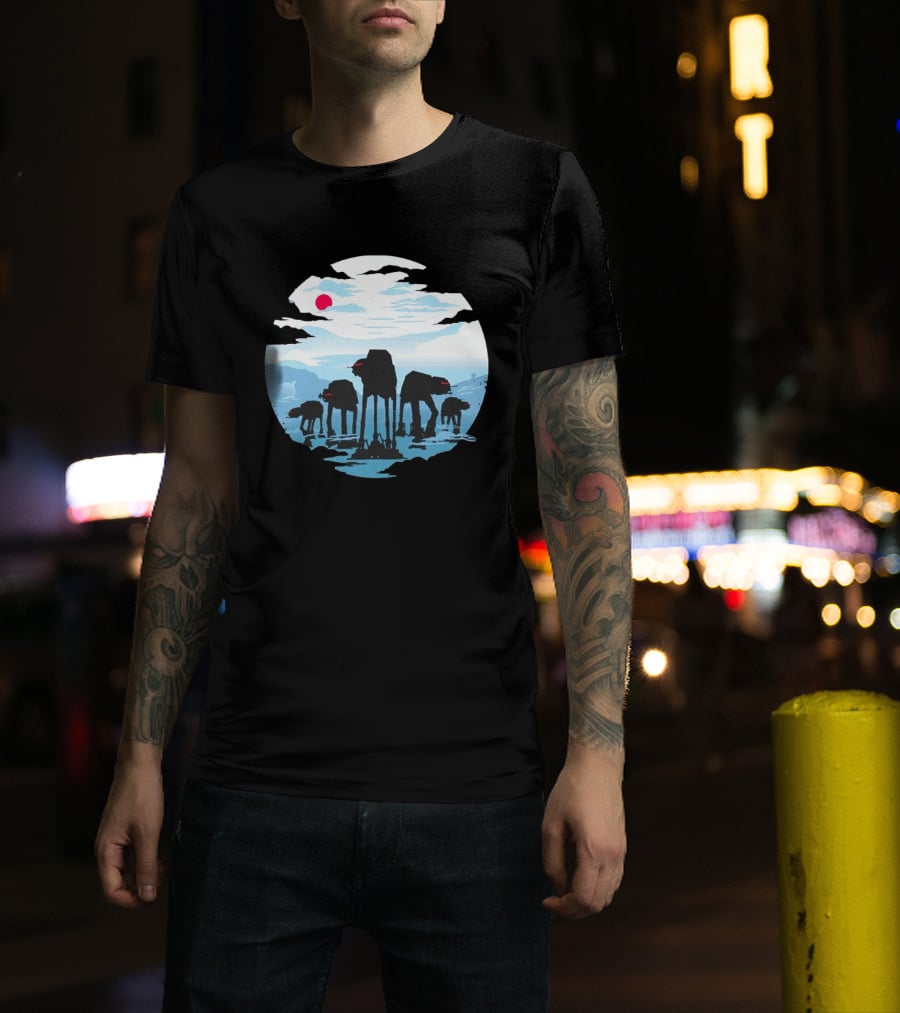 AT AT Walkers Ice Planet Battle Scene T-Shirt