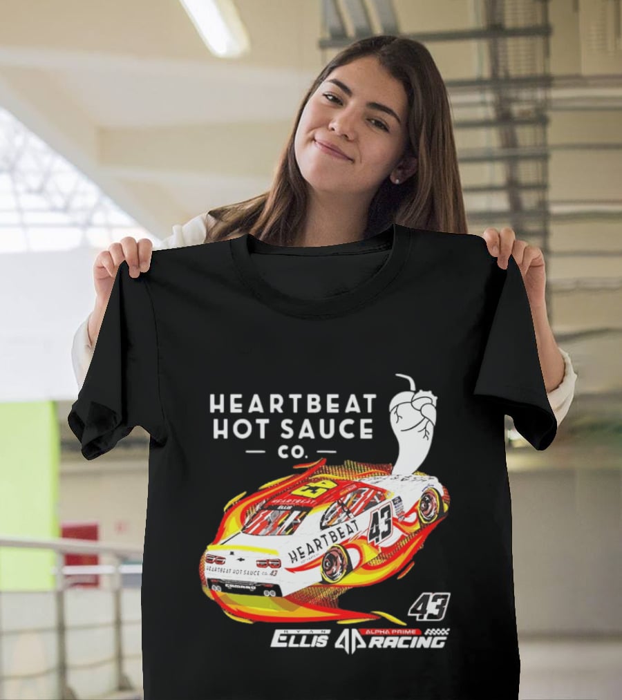 Heartbeat Hot Sauce Co Ryan Ellis 43 Alpha Prime Racing T-Shirt