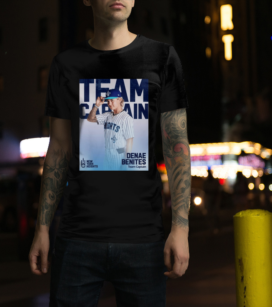 Team Captain Denae Benites New York Heights Baseball Team T-Shirt