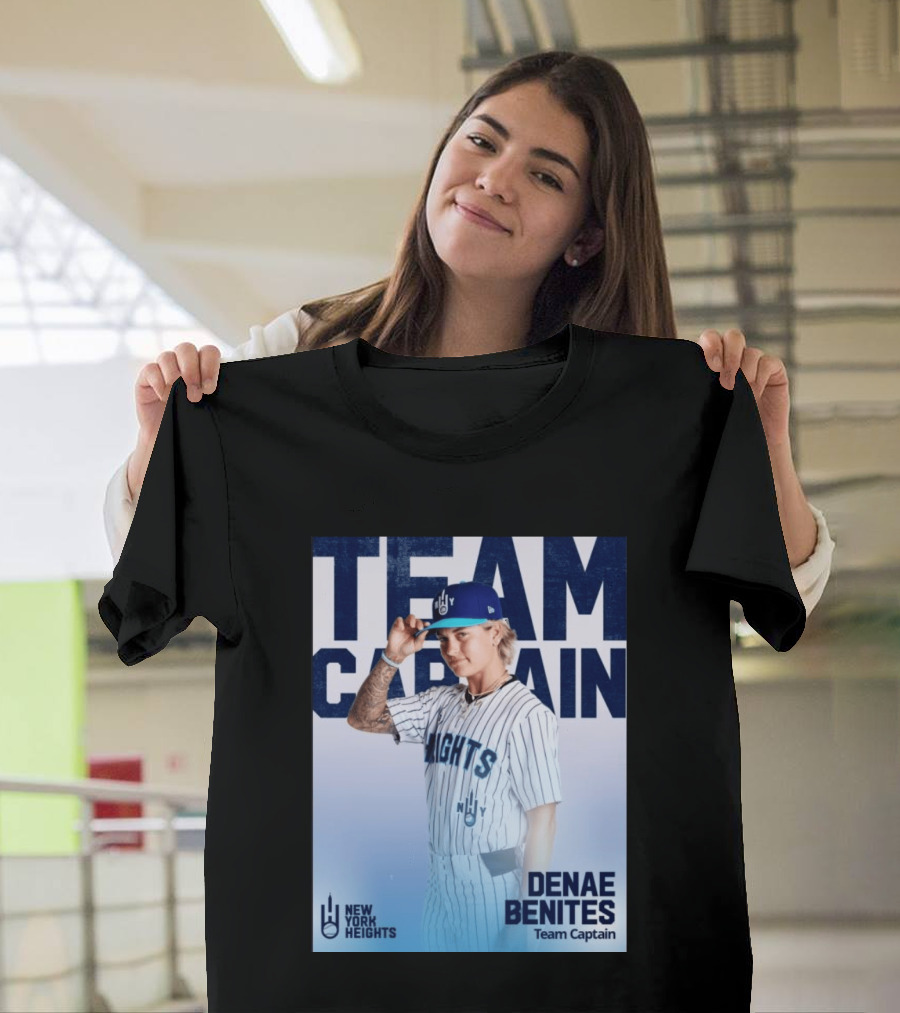 Team Captain Denae Benites New York Heights Baseball Team T-Shirt