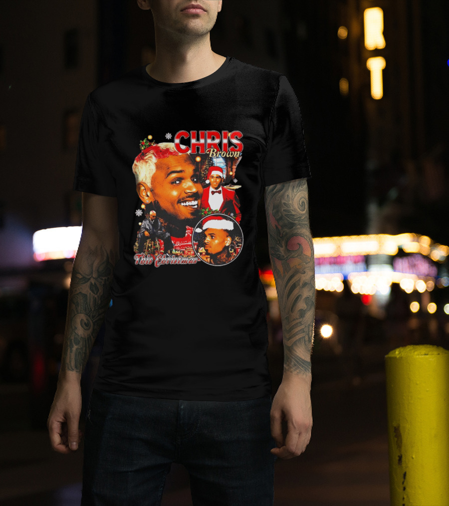 Chris Brown Holiday Festive Santa Hat This Christmas Celebration T-Shirt