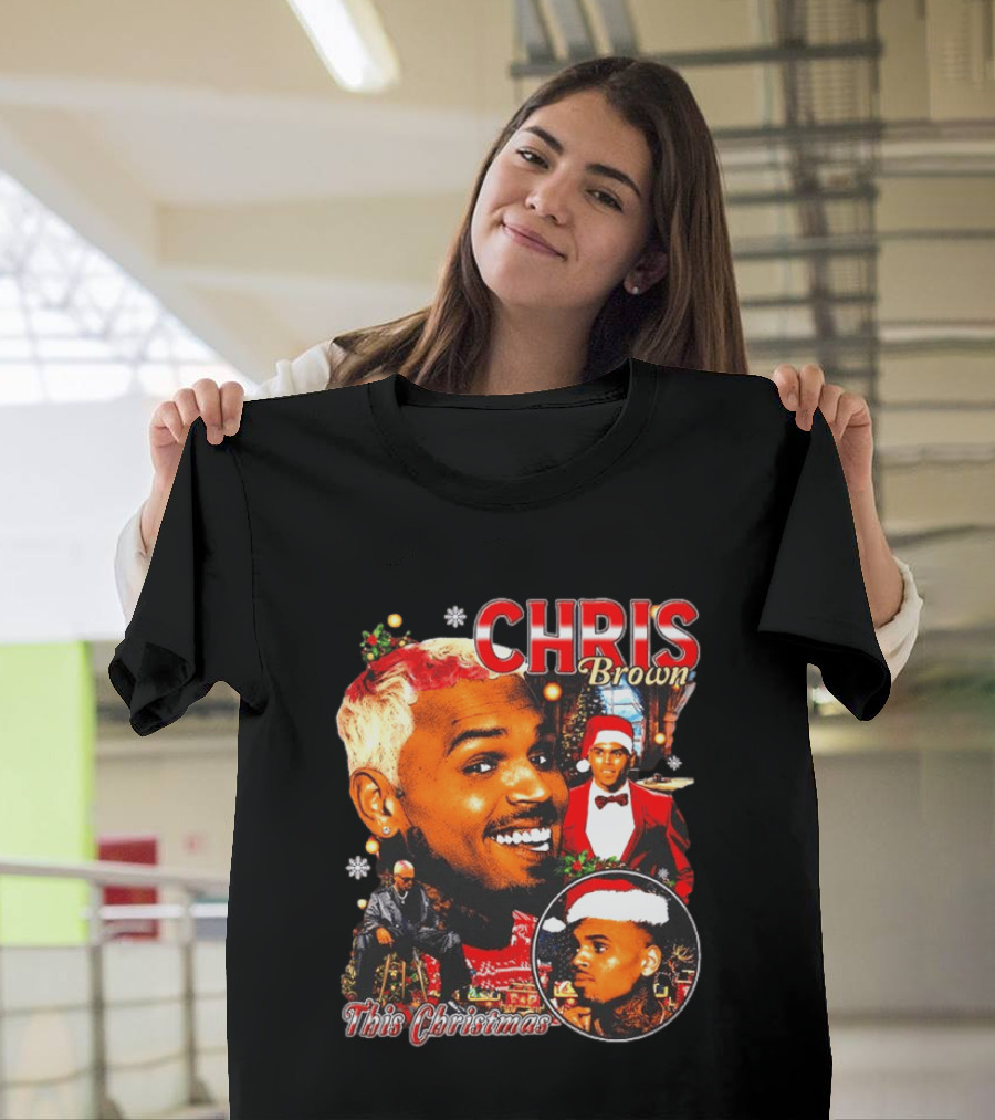 Chris Brown Holiday Festive Santa Hat This Christmas Celebration T-Shirt