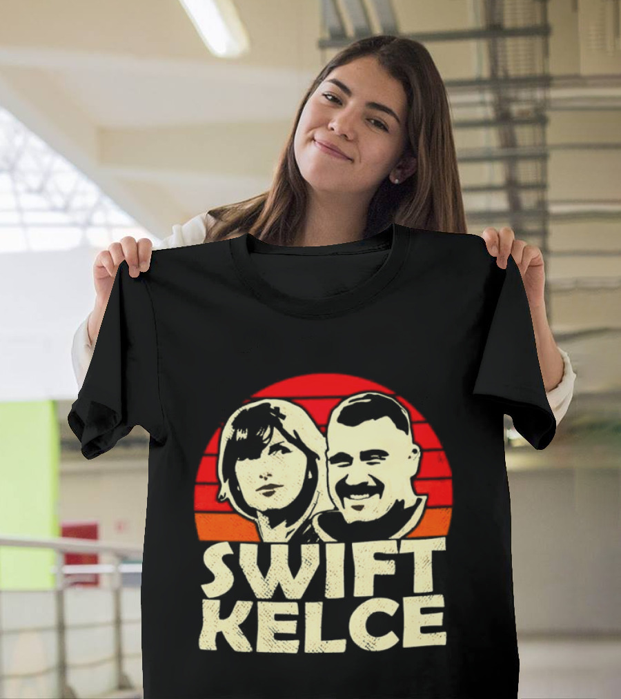 Kansas City Chiefs Swift Kelce Red Sunset T-Shirt