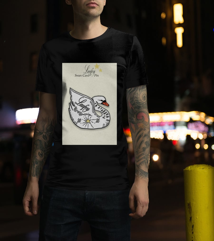 Laufey Swan Card Pin 2025 Stars Event T-Shirt
