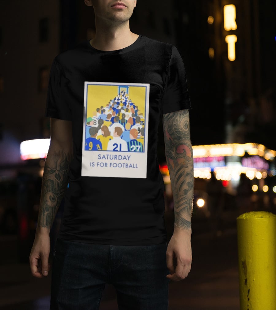 Saturday Is For Football Fans Colorful Player Gathering T-Shirt