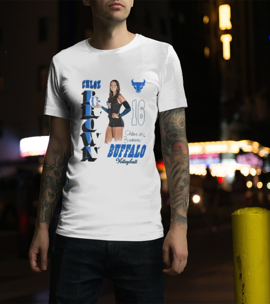 Chloe Brown Buffalo Volleyball Player Number 16 T-Shirt