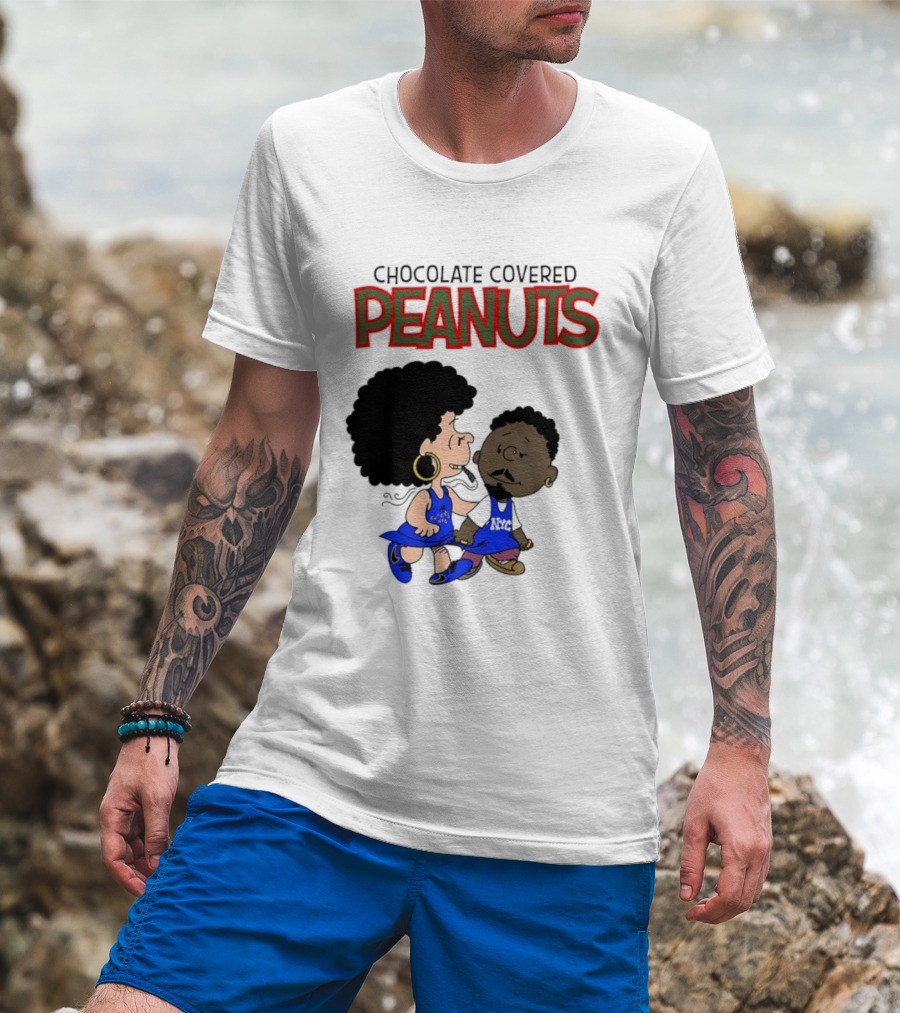 Chocolate Covered Peanuts Characters In Knicks Jerseys T-Shirt