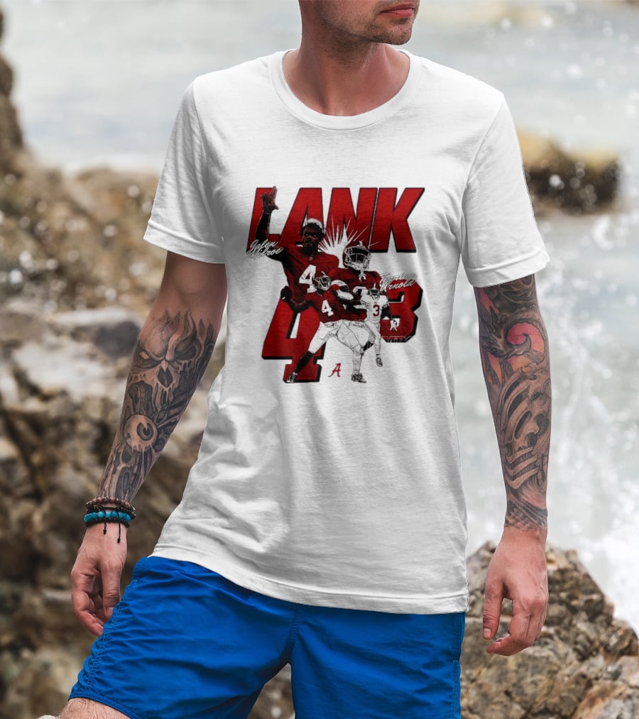 Alabama Crimson Tide Jalen Milroe Terrion Arnold Lank 4th 3 Football Caricature T-Shirt