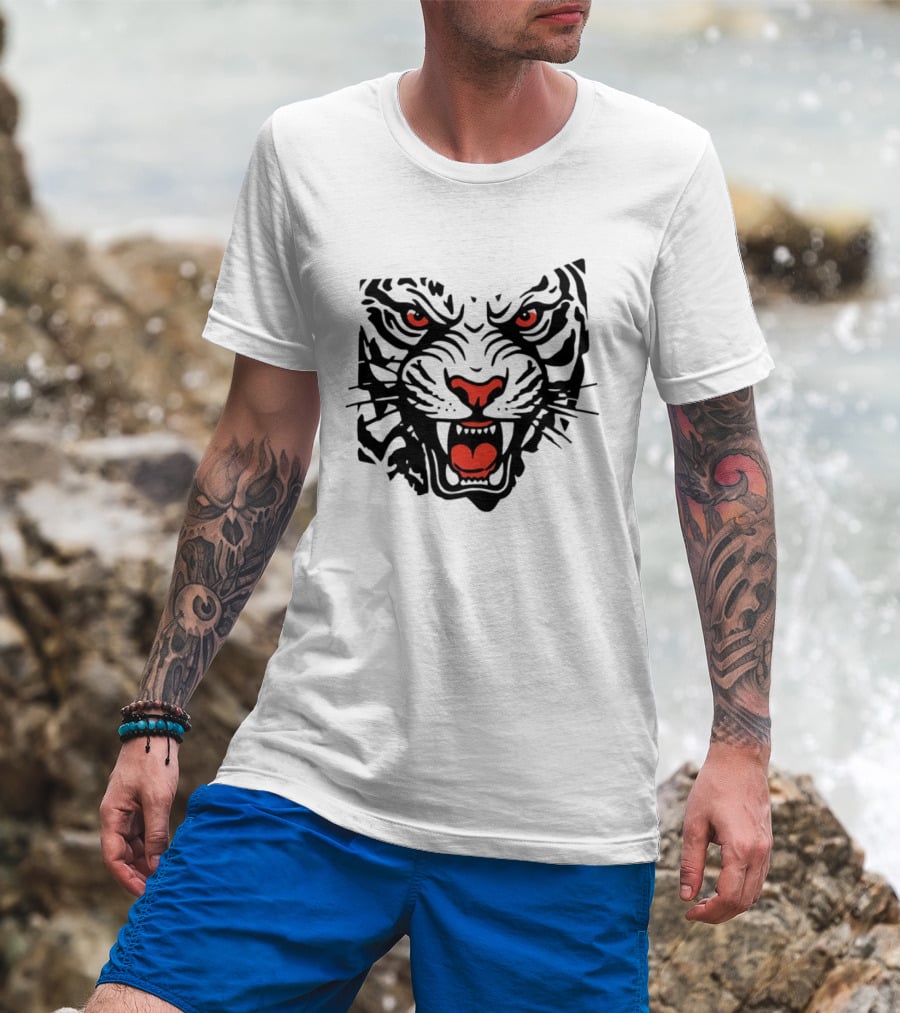 Clemson Tigers Head Clemson University Fierce Tiger Face T-Shirt