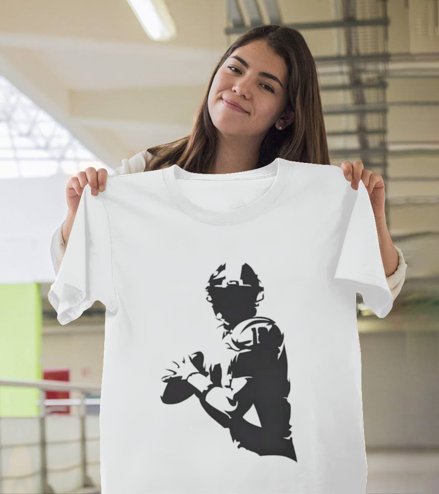 Quarterback Player Silhouette American Football Sports T-Shirt