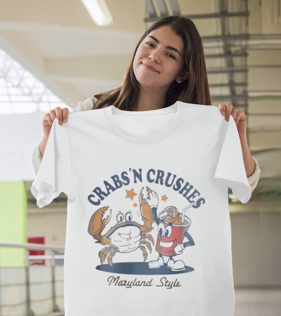Crabs'n Crushes Maryland Style Cartoon T-Shirt
