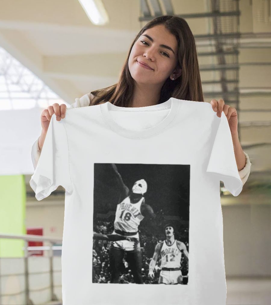 Curtis Perry Wearing Hockey Mask During Phoenix Suns NBA Game T-Shirt