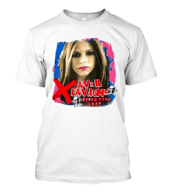 Avril Lavigne Bonez Tour 2004 Skull And Crossbones T-Shirt