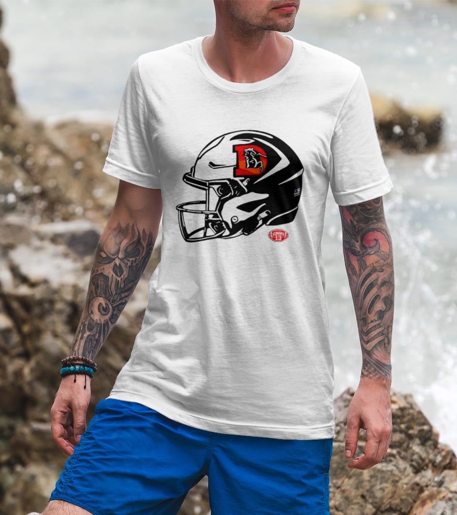 Denver Broncos Vintage D Snowcapped Helmet T-Shirt