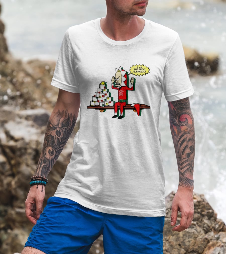 Beavis Jingle Bell Rock I Am The Great Elfholio Christmas T-Shirt