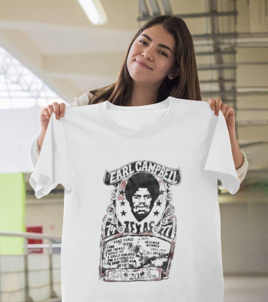Earl Campbell Texas Longhorns Number 20 Football Legacy Roots Of Fight 1974 1976 T-Shirt