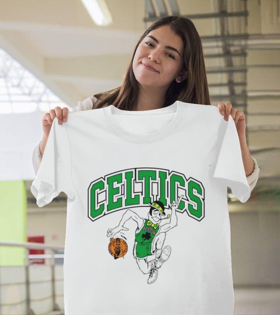 Boston Celtics Leprechaun Dancing Basketball St Patrick's Day Celebration T-Shirt