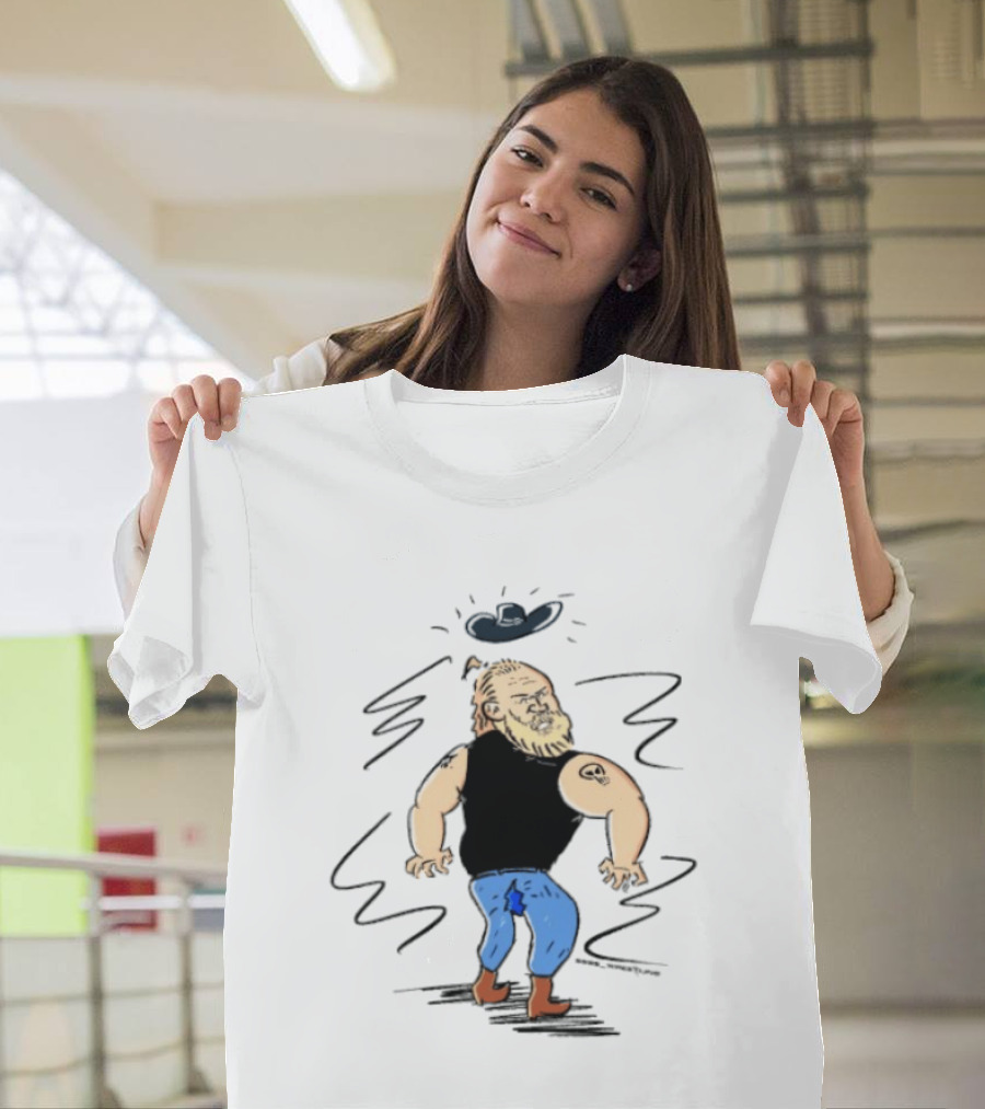 Brock Lesnar WWE Smackdown Cowboy Cartoon T-Shirt