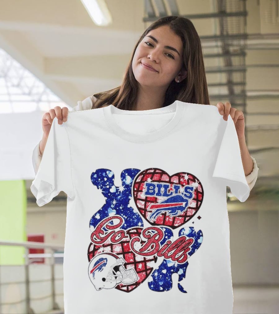 Buffalo Bills Go Bills Heart Valentine's Day Football T-Shirt