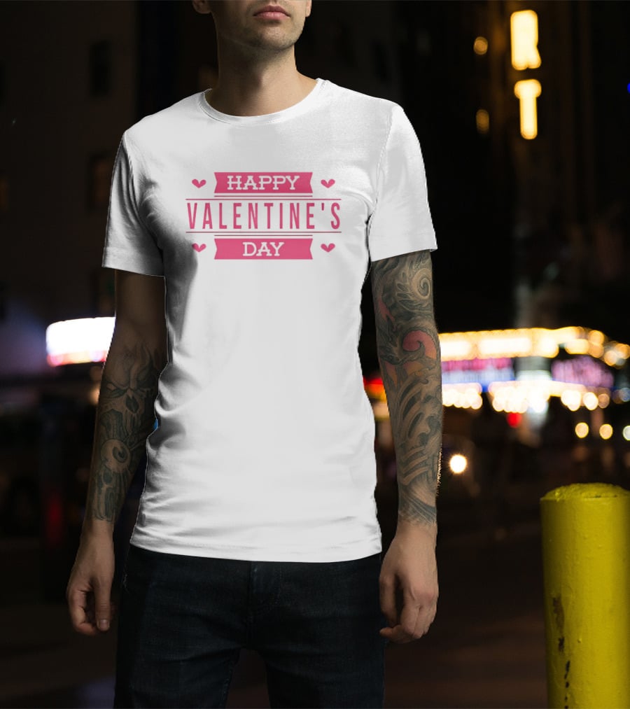 Happy Valentine's Day Pink Hearts Celebration T-Shirt