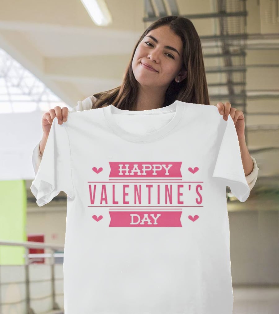 Happy Valentine's Day Pink Hearts Celebration T-Shirt