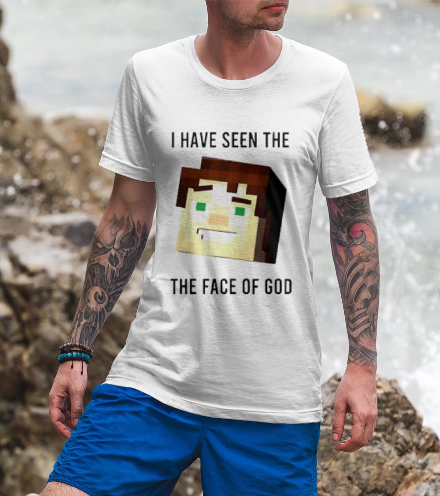 I Have Seen The Face Of God Minecraft Style Pixel T-Shirt