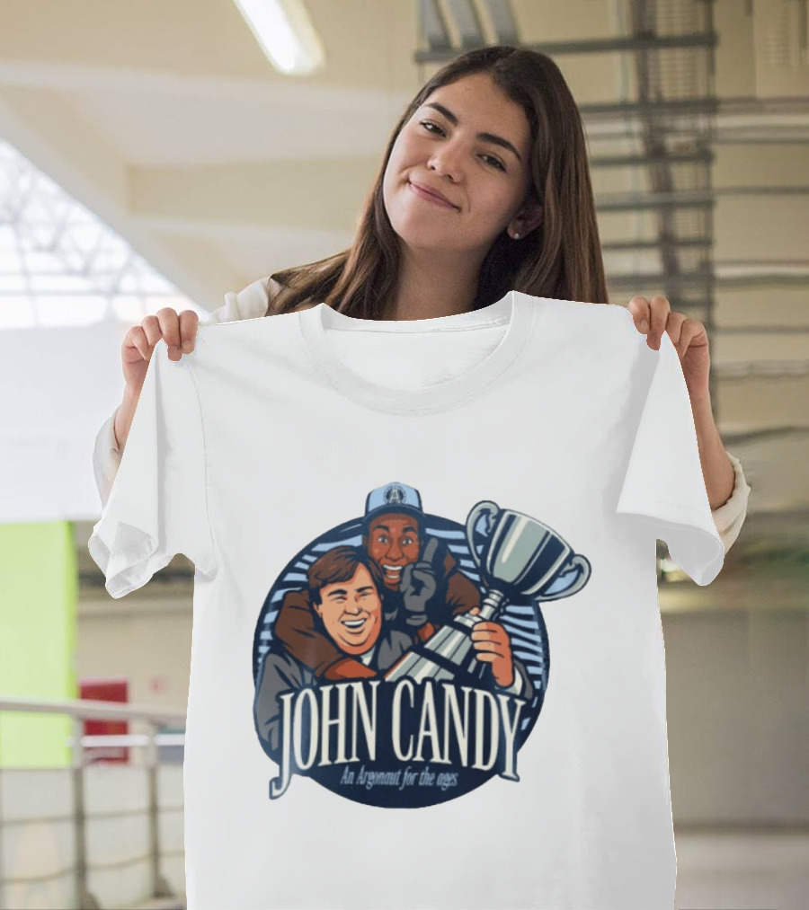 John Candy CFL Argonaut Icon Holding Trophy T-Shirt