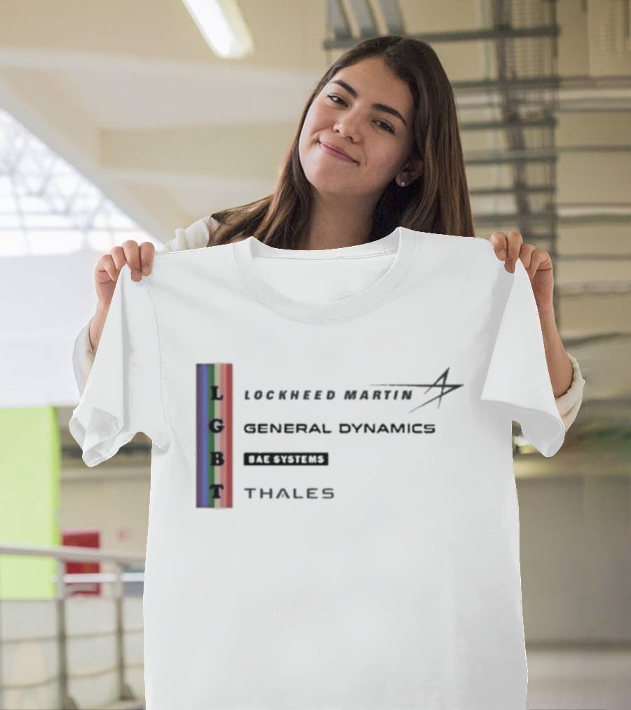 Lockheed Martin General Dynamics BAE Systems Thales LGBT Rainbow Vertical T-Shirt