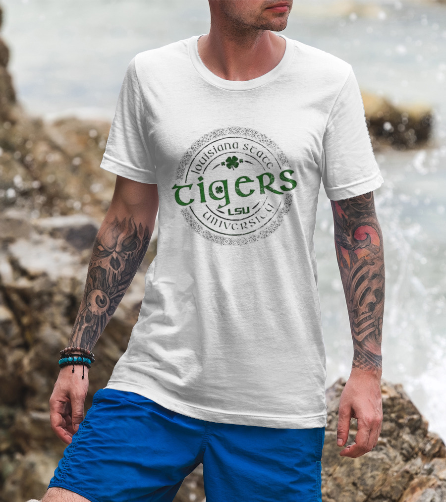 LSU Tigers Louisiana State University Clover St Patrick's Day T-Shirt