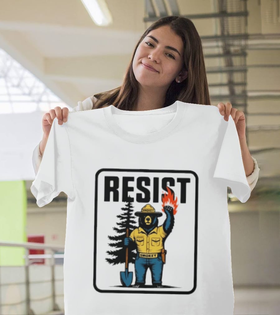Resist Smokey Fire Prevention Bear California Forest T-Shirt