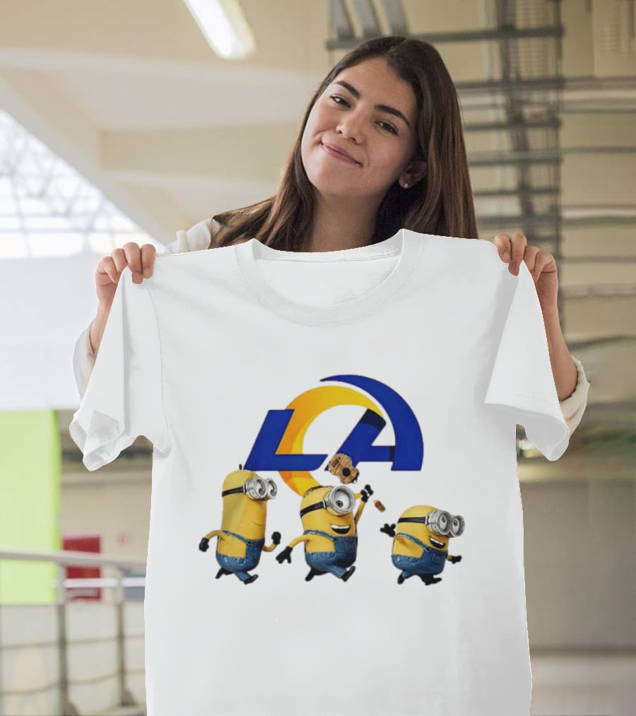 Minions LA Rams Football Team Crossover Fun T-Shirt