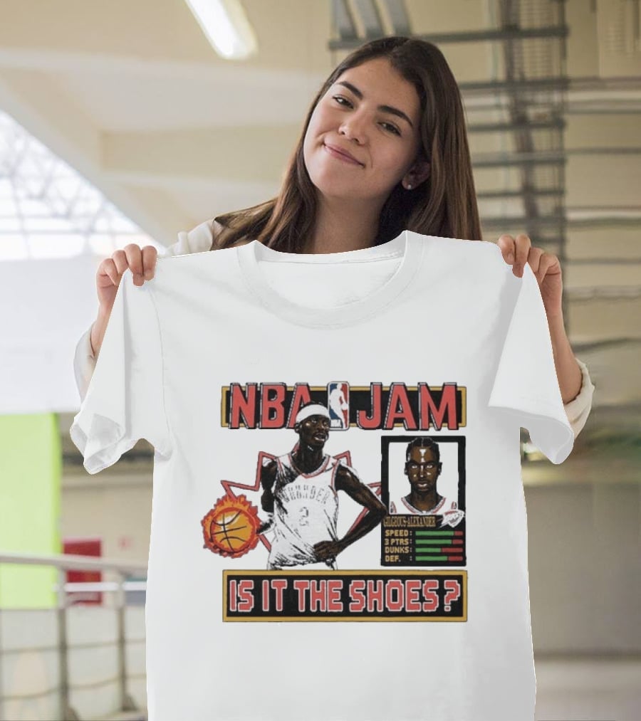 Shai Gilgeous Alexander Oklahoma City Thunder NBA Jam Is It The Shoes Homage Tri Blend T-Shirt