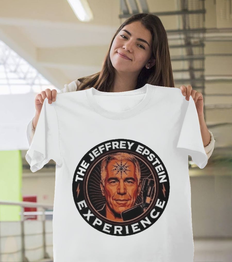 The Jeffrey Epstein Experience Meme Parody Headshot With Microphone And Psychedelic T-Shirt