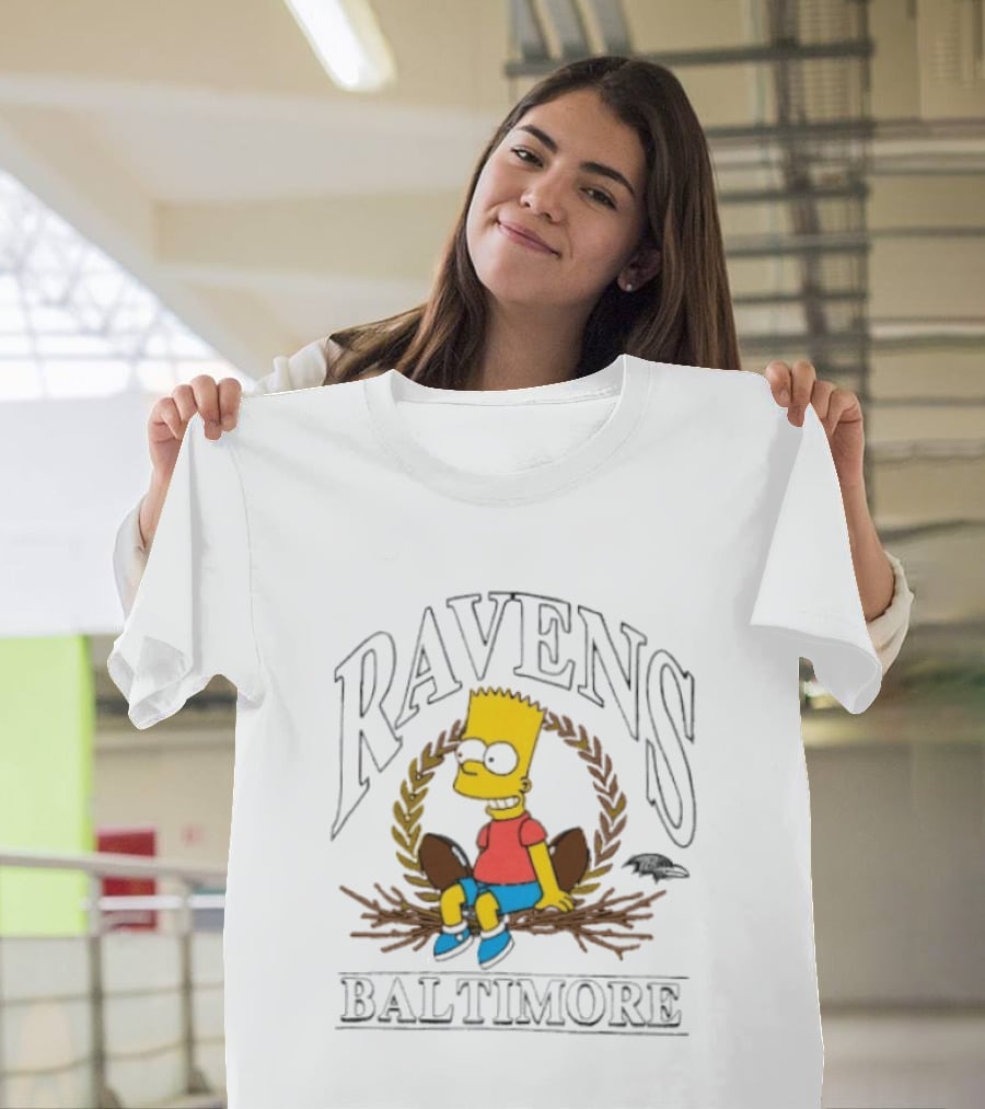 Baltimore Ravens Bart Simpson Crossover 2025 T-Shirt