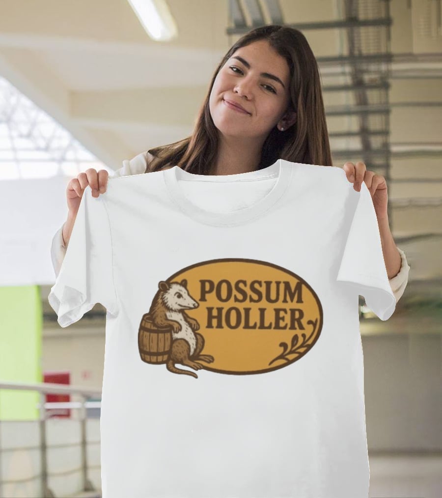 Possum Holler Rustic Opossum With Barrel T-Shirt
