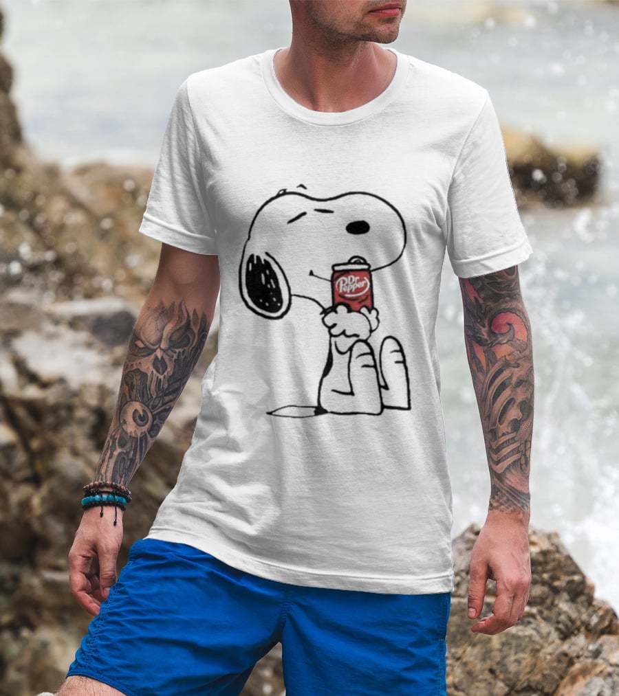 Snoopy Hugging Dr Pepper Can T-Shirt