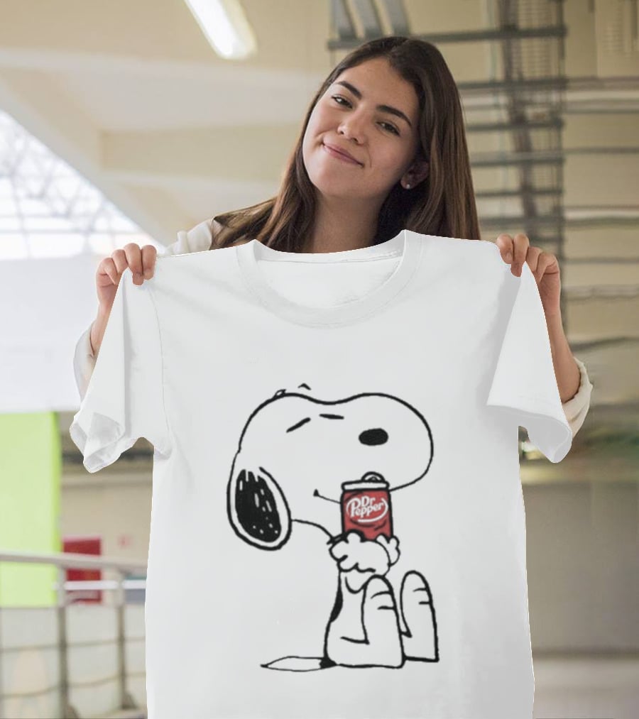 Snoopy Hugging Dr Pepper Can T-Shirt