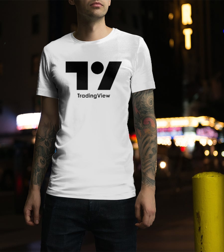 TradingView Bold Minimalist Block Monochrome T-Shirt