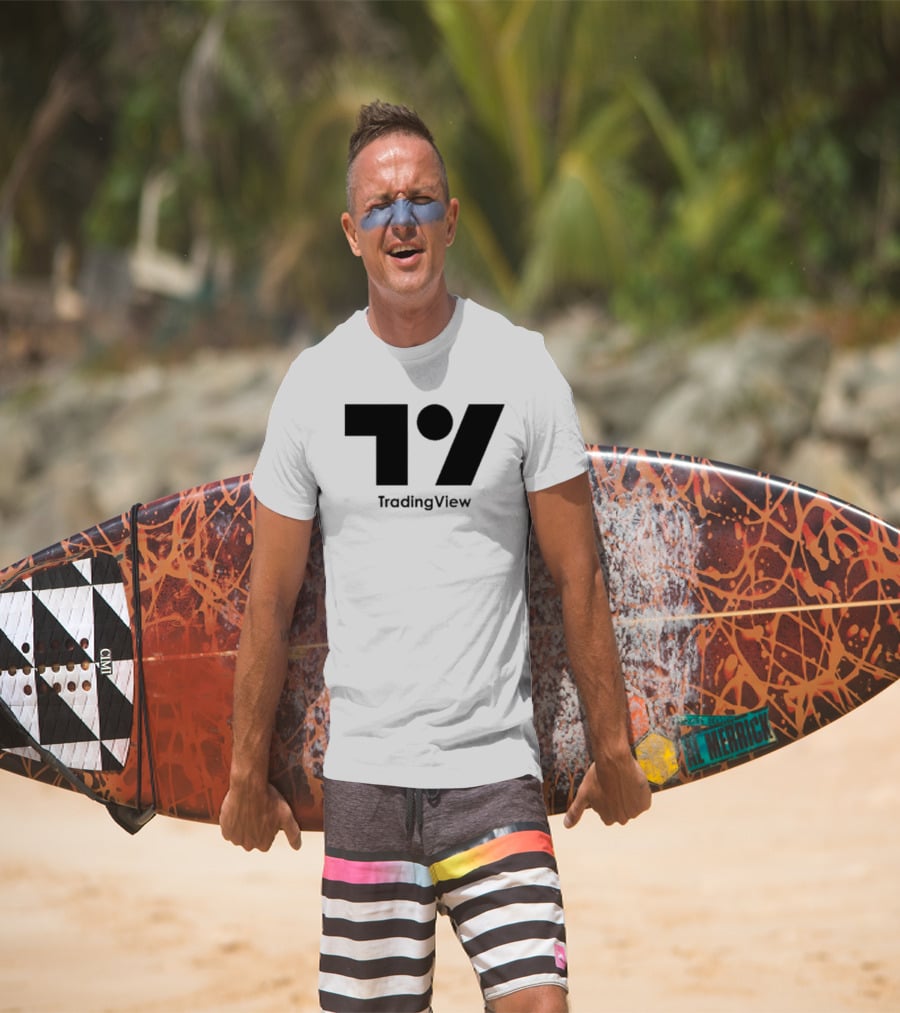 TradingView Bold Minimalist Block Monochrome T-Shirt