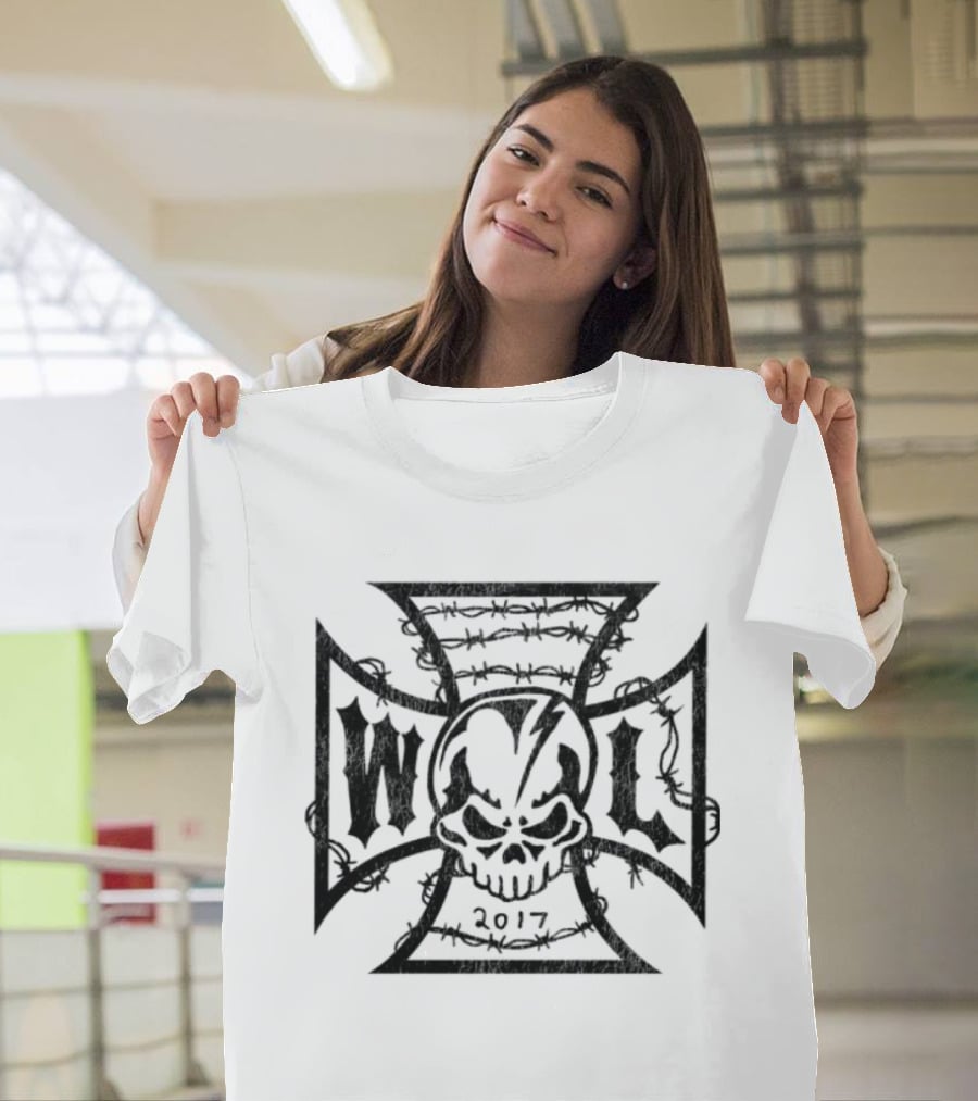 Warren Lotas Iron Cross Skull W L 2017 White T-Shirt