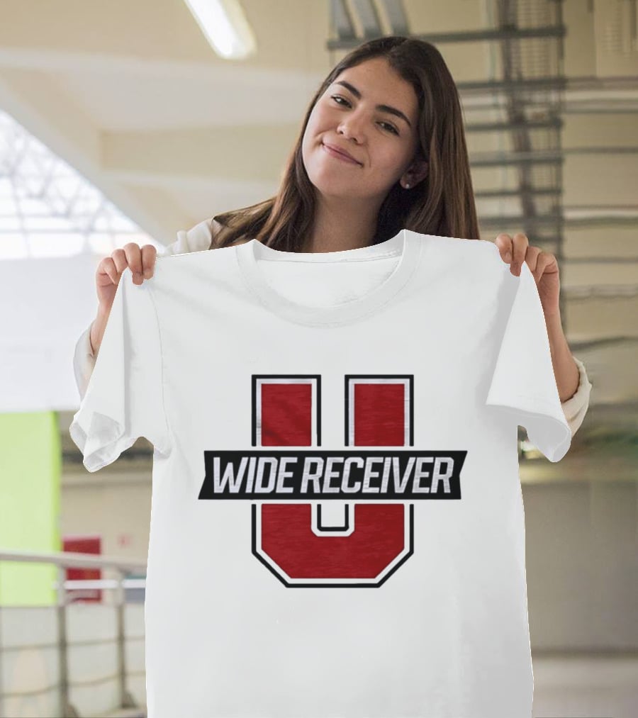 Wide Receiver U Team Red Black Block Lettering T-Shirt