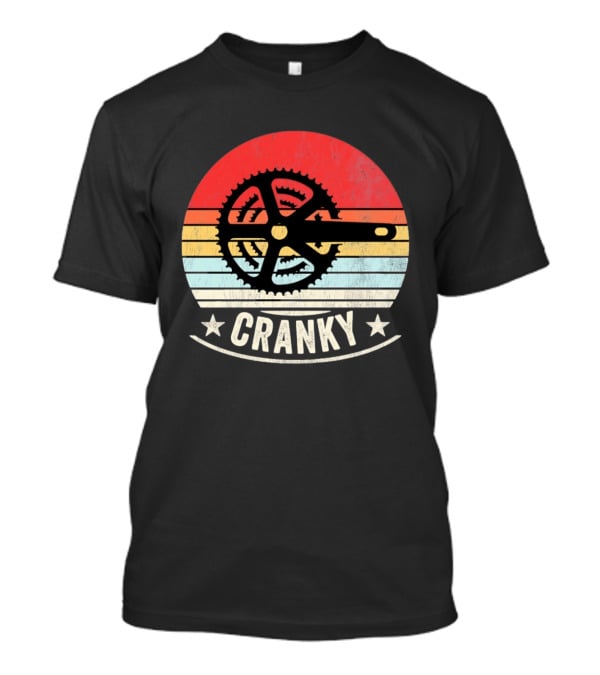 Cranky Sunset Bike Crank Retro Vintage Cycling T-Shirt