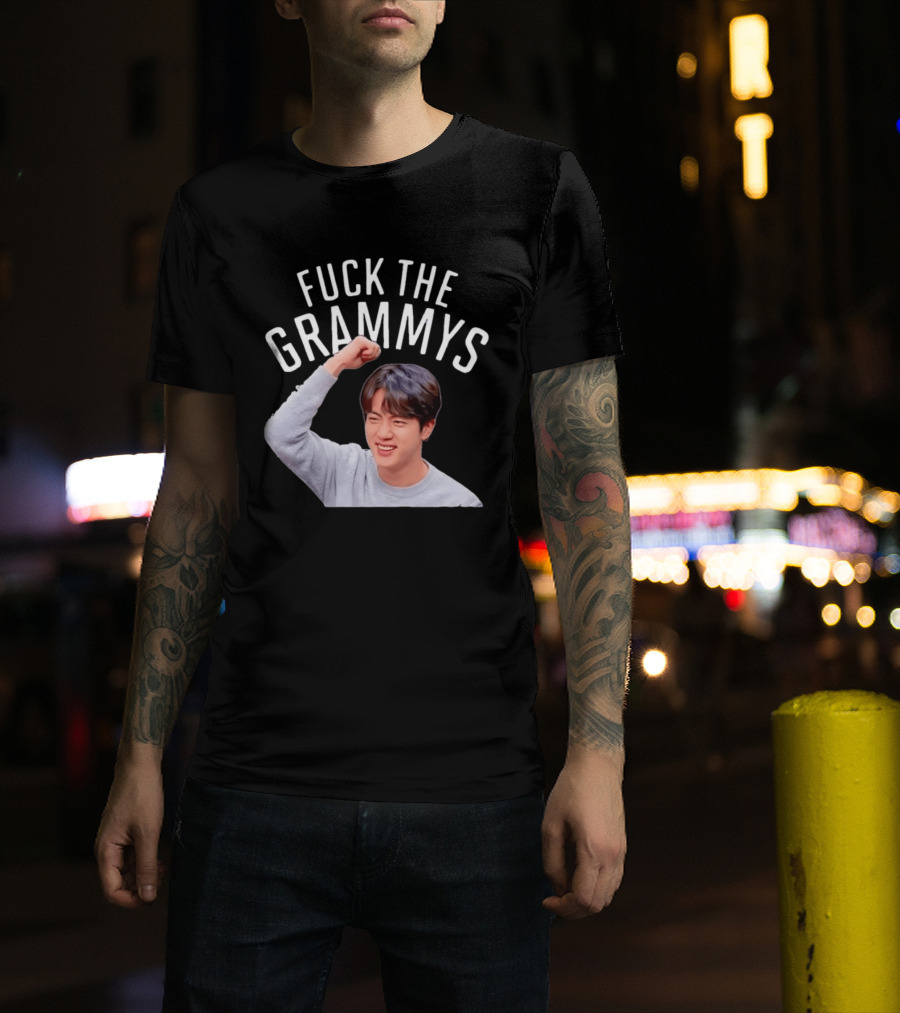 Jin BTS Fuck The Grammys K Pop Bangtan Boys Fandom T-Shirt