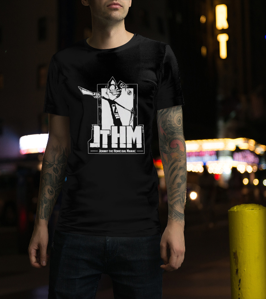 JTHM Johnny The Homicidal Maniac Distressed Black And White Comic T-Shirt